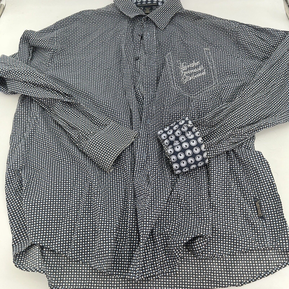 Marithe Francois Girbaud Polka Dot Flip Cuff Shirt Men’s Size 4XL